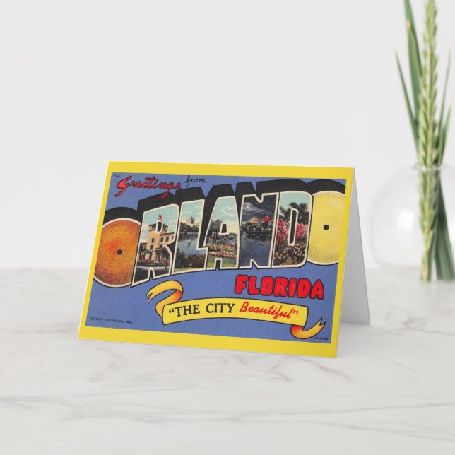 Vintage Orlando Färgglad Vykort (Framsida)