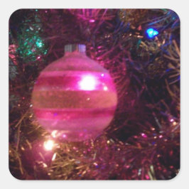 "Vintage Ornament"-fästen Fyrkantigt Klistermärke