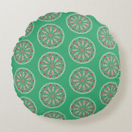 Vintage ornament holiday wrapping paper rund kudde