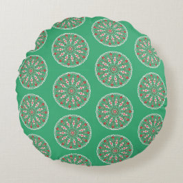 Vintage-ornament julinpackningspapper rund kudde