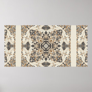 vintage ornament paisley Bandana Print, silke nack Poster