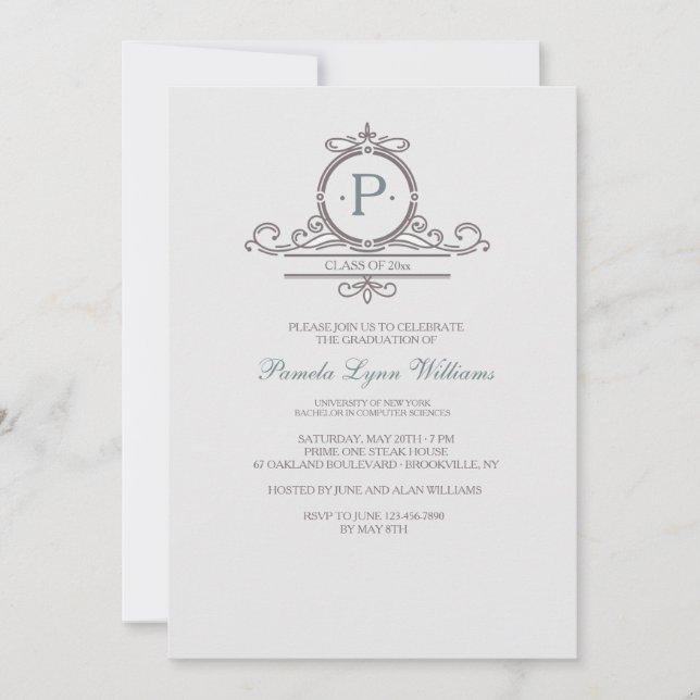 Vintage Ornamental 1 Inbjudan (Framsida)