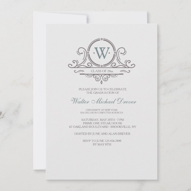 Vintage Ornamental 4 Inbjudan (Framsida)