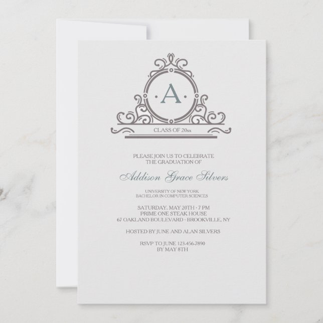 Vintage Ornamental 5 Inbjudan (Framsida)