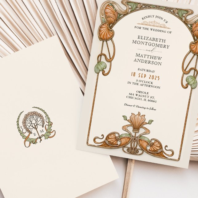 Vintage Ornamental Ram Bröllop Inbjudningar (Skapare uppladdad)