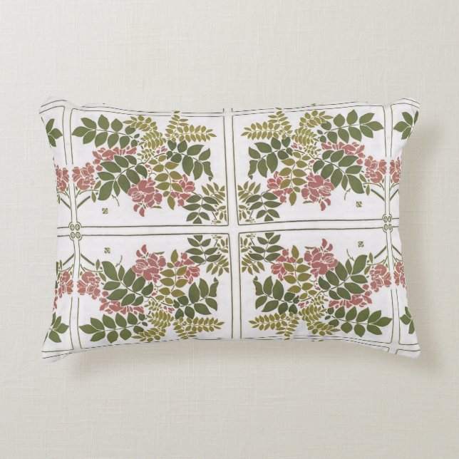 Vintage Ornamentala Kombinationer Prydnadskudde (Framsidan)