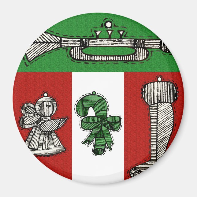 Vintage-ornamenter Magnet (Framsidan)