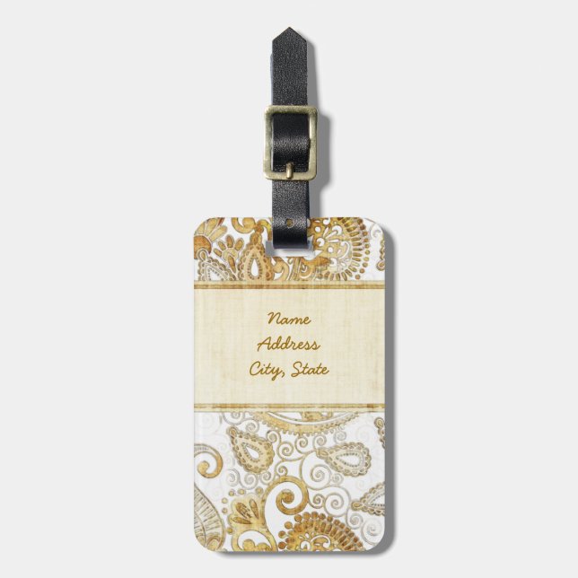 Vintage Ornamenterat Blommönster 2 Bagagebricka (Vertikal Framsida)