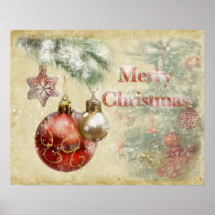 Vintage Ornaments "God jul" Poster