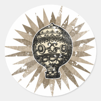 Vintage Ornate Balloon - Distress Runt Klistermärke