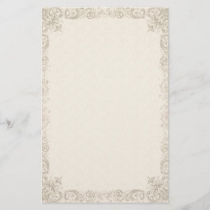 Vintage Ornate Elegant Cream-papper Brevpapper