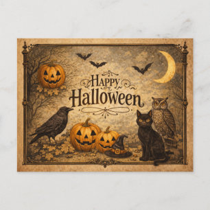 Vintage Ornate Halloween Helg Vykort