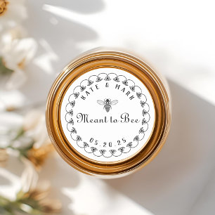 Vintage Ornate Meant to Bee Bikupa Bröllopsfavorit Runt Klistermärke