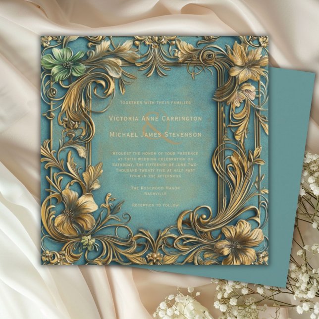 Vintage Ornate Romantic Bröllop Inbjudningar (Skapare uppladdad)