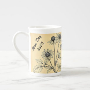 Vintage Örtt tea Botanik Minimalistisk Benporslin Mugg
