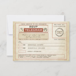 vintage OSA BRÖLLOP telegram Kort