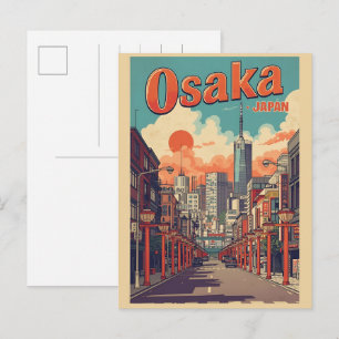 Vintage OSAKA japan ön Honshu-ön presentidéer Vykort