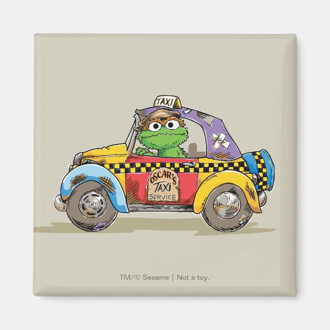 Vintage Oscar's Taxi Service Magnet (Framsidan)