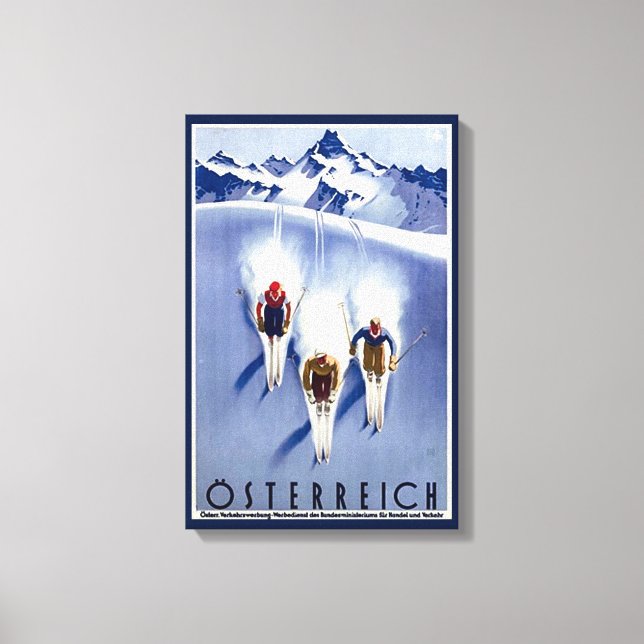 Vintage Österreich Ski Canvastryck (Framsida)