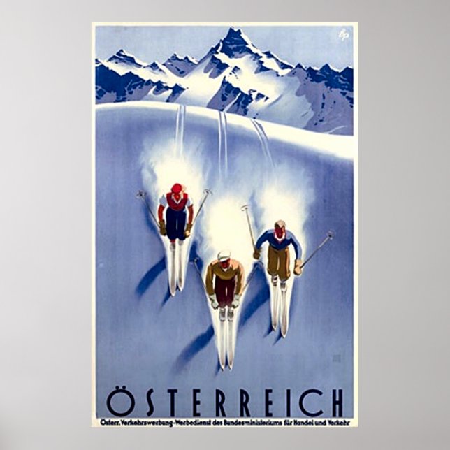 Vintage Österreich Ski Poster (Framsidan)
