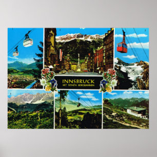 Vintage Österrike, Innsbruck multiview Poster