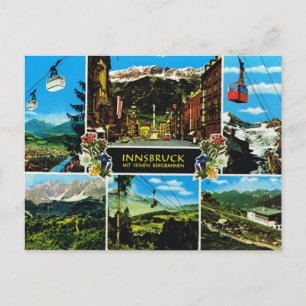 Vintage Österrike, Innsbruck Multiview Vykort
