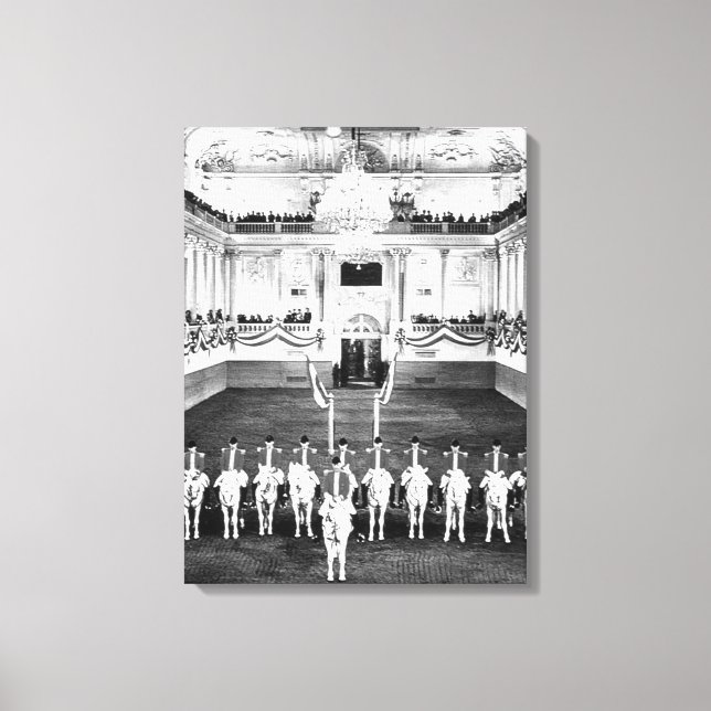 Vintage Österrike Spanska Riding School i Wien Canvastryck (Framsida)