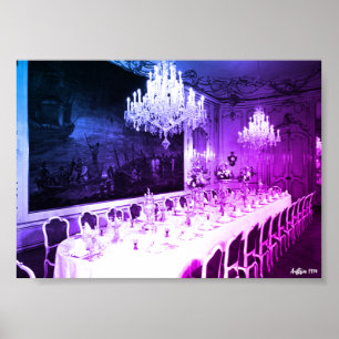 Vintage Österrike Wien Hofburg palats Matsal Poster