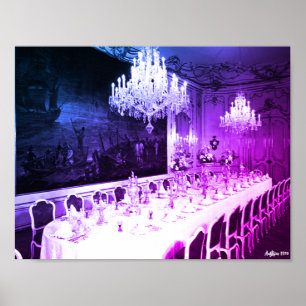 Vintage Österrike Wien Hofburg palats Matsal Poster