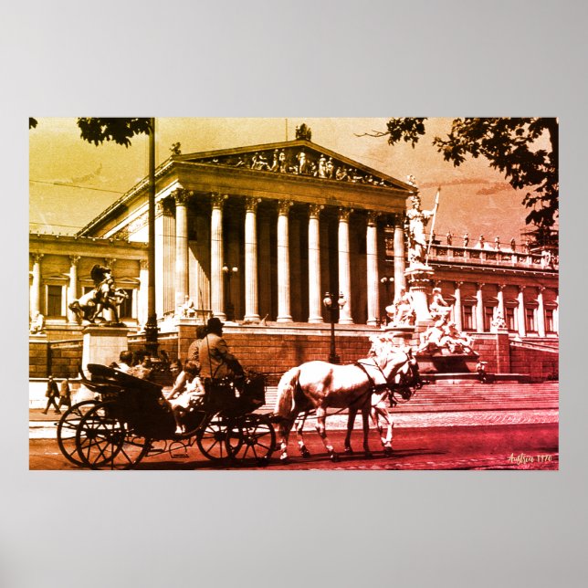 Vintage Österrike Wien parlamentet Poster (Framsidan)
