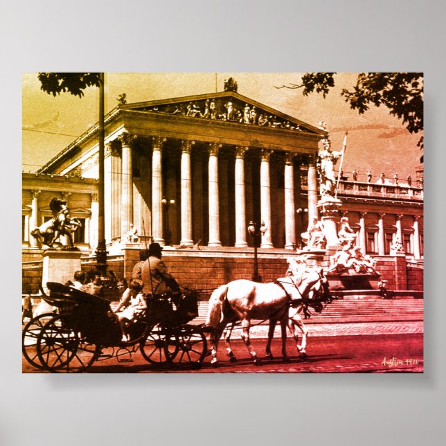 Vintage Österrike Wien parlamentet Poster (Framsidan)