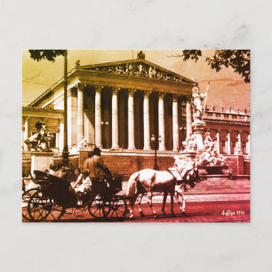 Vintage Österrike Wien parlamentet Vykort
