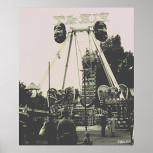 Vintage Österrike Wien Prater nöjespark Poster
