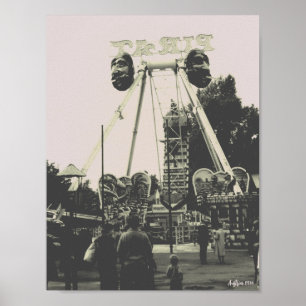 Vintage Österrike Wien Prater nöjespark Poster