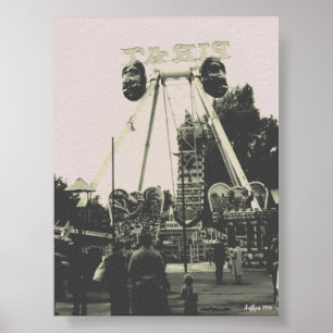 Vintage Österrike Wien Prater nöjespark Poster