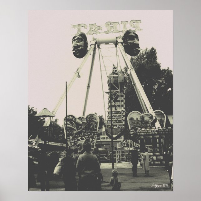 Vintage Österrike Wien Prater nöjespark Poster (Framsidan)