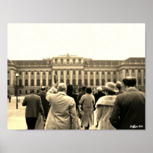 Vintage Österrike Wien Schönbrunn hus Poster