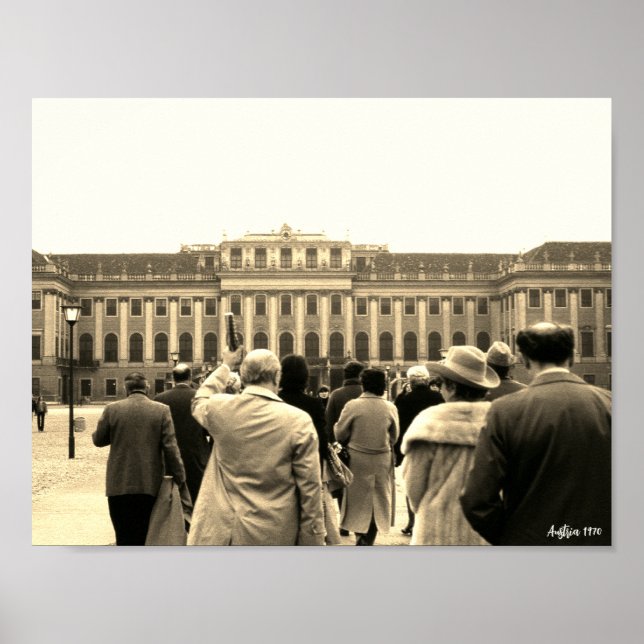 Vintage Österrike Wien Schönbrunn hus Poster (Framsidan)