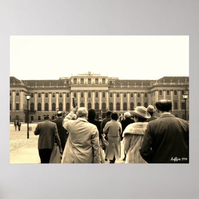 Vintage Österrike Wien Schönbrunn hus Poster (Framsidan)