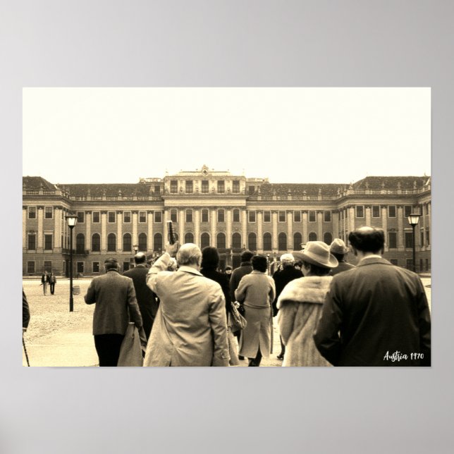 Vintage Österrike Wien Schönbrunn hus Poster (Framsidan)