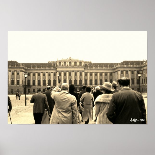 Vintage Österrike Wien Schönbrunn hus Poster (Framsidan)