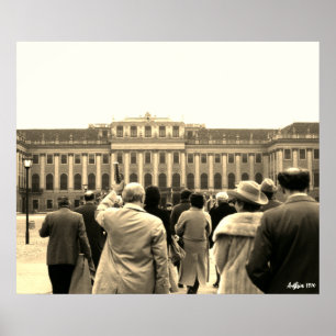 Vintage Österrike Wien Schönbrunn hus Poster