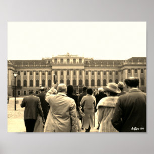 Vintage Österrike Wien Schönbrunn hus Poster