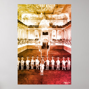 Vintage Österrike Wien Spansk Courbette Poster
