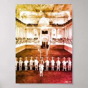 Vintage Österrike Wien Spansk Courbette Poster