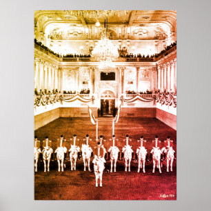 Vintage Österrike Wien Spansk Courbette Poster