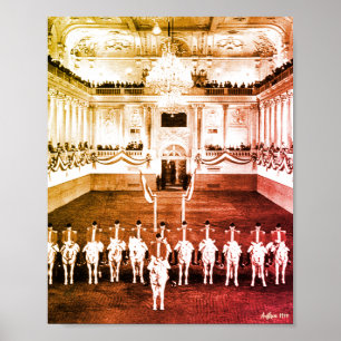 Vintage Österrike Wien Spansk Courbette Poster