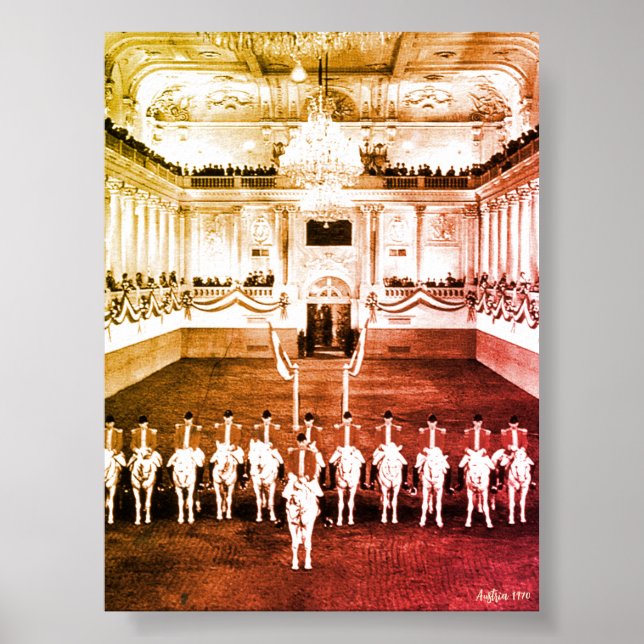 Vintage Österrike Wien Spanska Ridskolan Poster (Framsidan)
