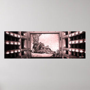 Vintage Österrike Wien Staatsoper operan inuti Poster