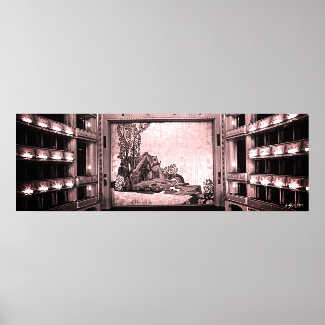 Vintage Österrike Wien Staatsoper operan inuti Poster (Framsidan)